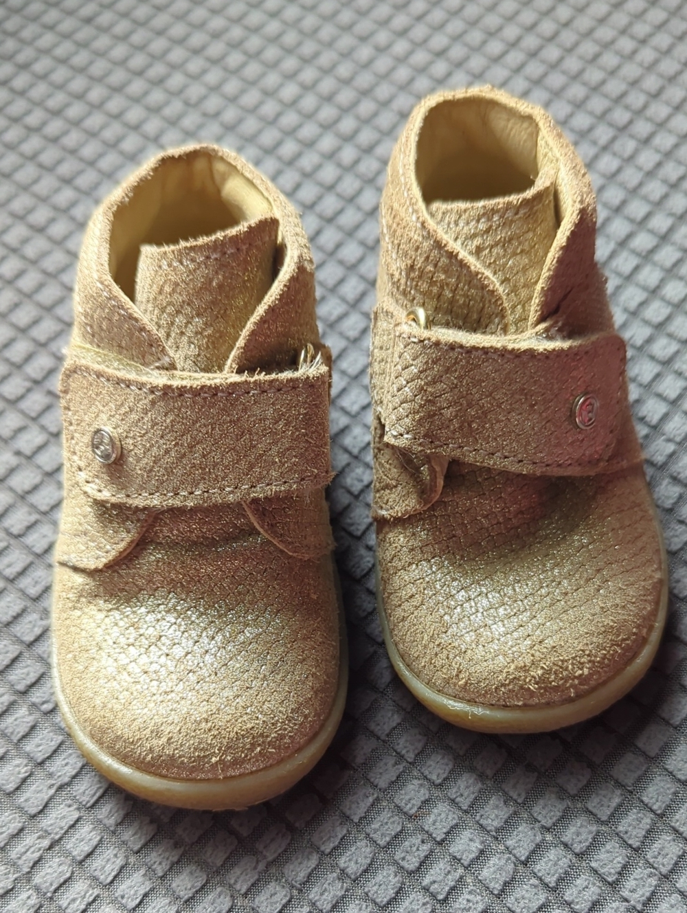 Falcotto By Naturino Leather Gold Sparkle Ankle Boots Size 19EU / 3.5US